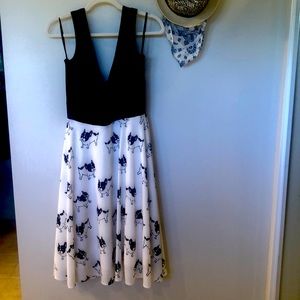 Unique Vintage-40s style halter top swing dress